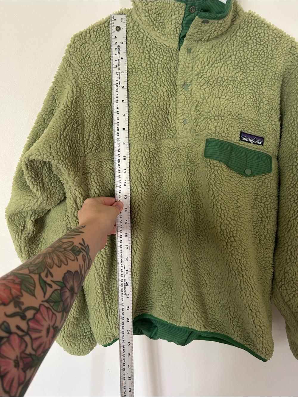 The Patagonia Reversible Glissade Snap-T Pullover 2007 Loren/Vine Green Medium - Picture 2 of 8